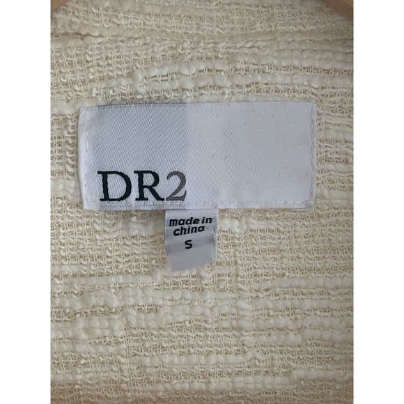 Size Small DR2 by Daniel Rainn CREME IVORY OPEN FRONT TEXTURED JACKET W/POCKETS‎ - Picture 6 of 8
